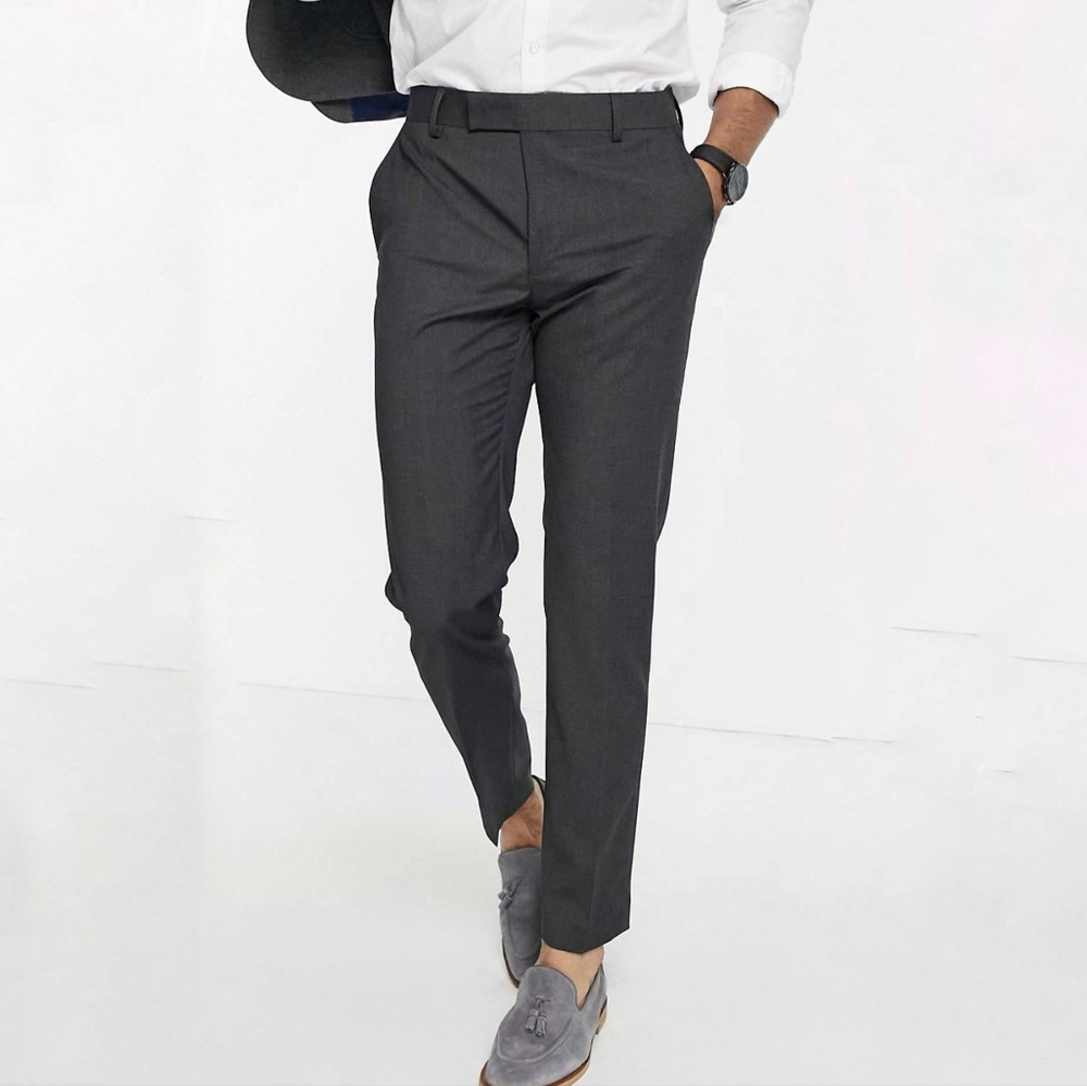 ASOS DESIGN slim charcoal suit pants